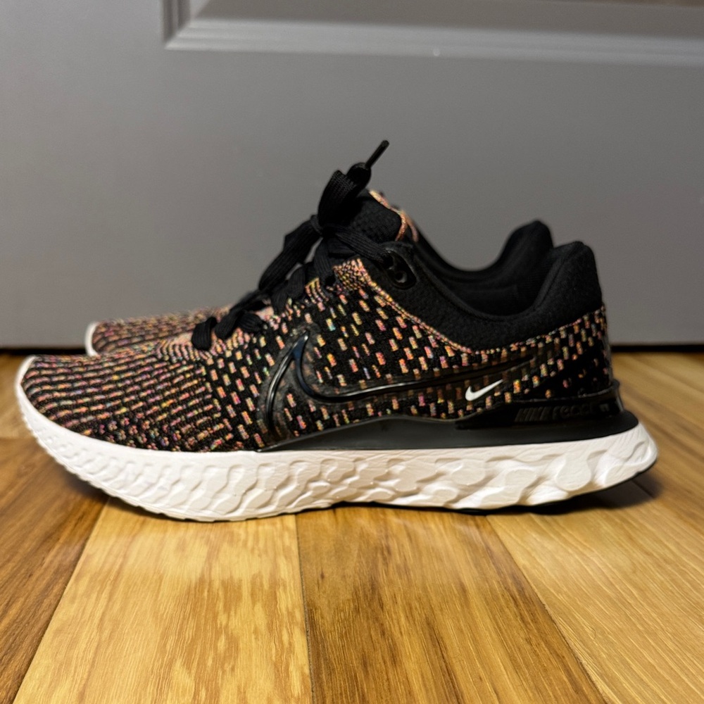 Nike React Infinity Run Flyknit 3 | Black Multi | Women’s Running Sneakers - Picture 2 of 11